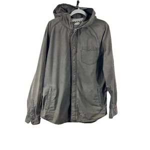 Vans Hooded Shirt Jacket Mens L Gray‎ Skateboarding Streetwear Hooded Coat Y2K
